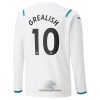 Officiële Voetbalshirt Manchester City Jack Grealish 10 Uit 2021-22 Lange Mouw - Heren